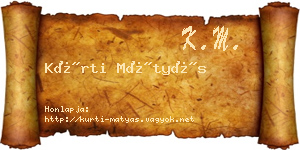 Kürti Mátyás névjegykártya